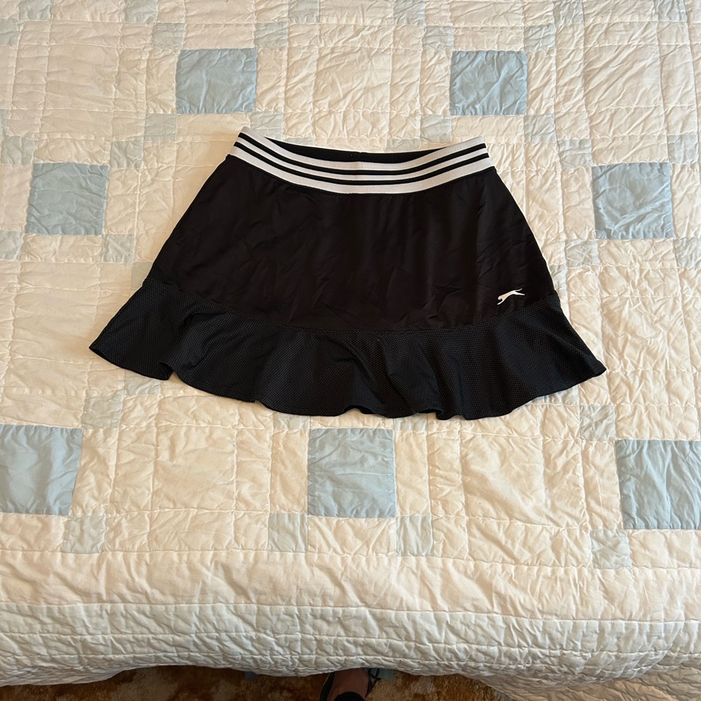 Slazenger Black Skater Golf Skort with White Stripes